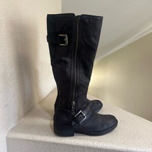 Baretraps Odissa Women sz 6.5 Synthetic Black Knee High Boot Winter Fall biker